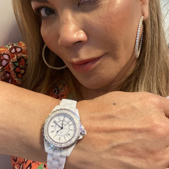 SOLD J12 Chanel Double Diamond Watch White Ceramic - Picture 3 of 8